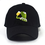 Sad Frog Embroidery Baseball Cap