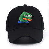 Sad Frog Embroidery Baseball Cap