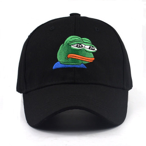 Sad Frog Embroidery Baseball Cap