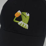 Sad Frog Embroidery Baseball Cap